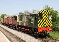 D3261 is a 1956 built BR Class 08, rescued from the Brighton Pullman sheds in 1996 and now virtually restored to full working order. Seen here doing a bit of shunting on the Swindon & Cricklade Railway in May 2011 .<br>
<br><br>[Peter Todd /05/2011]