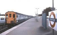 Tadpole amongst the tubes. The LCGB/Southern Electric Group <I>Hastings DEMU Farewell</I> at Stanmore on 11 May 1986<br>
<br><br>[Ian Dinmore 11/05/1986]