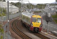 334 010 departs from Bathgate (New) on 14 May with the 16.48 Edinburgh Waverley - Helensburgh Central.<br><br>[Bill Roberton 14/05/2011]