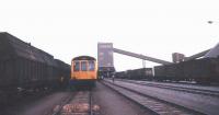 DMU visiting the Cleveland Potash mine at Boulby, North Yorkshire, with a March 1986 railtour. [See image 26149]<br><br>[Ian Dinmore /03/1986]