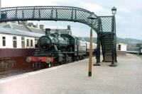 Early morning at Boat of Garten in the spring of 1980 with 46464 about to be lit up.<br><br>[Colin Miller //1980]