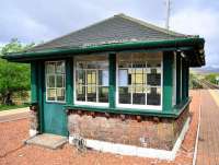 The redundant signal box at Rannoch Station on 14 May. Nice to see it still standing and with the lever frame in situ.<br>
<br><br>[John Gray 14/05/2011]