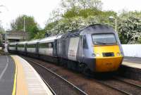On a dull and overcast 19 May 2011, the 09.52 <I>East Coast</I> Aberdeen - Kings Cross HST runs into Inverkeithing station with power car 43314 leading.<br><br>[Colin Miller 19/05/2011]