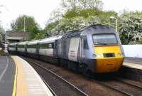 On a dull and overcast 19 May 2011, the 09.52 <I>East Coast</I> Aberdeen - Kings Cross HST runs into Inverkeithing station with power car 43314 leading.<br><br>[Colin Miller 19/05/2011]