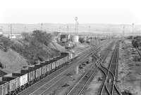 A class 40 with empty 16T mineral wagons enters Millerhill Yard from the north in 1974.<br><br>[Bill Roberton //1974]