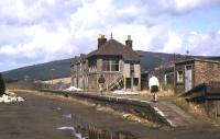 The photographer's sons chase each other along the platform of Kielder's distinctive station in April 1964.<br><br>[Frank Spaven Collection (Courtesy David Spaven) /04/1964]