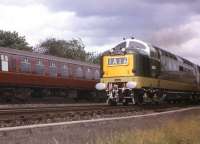 A Deltic powers the 100th anniversary <I>Flying Scotsman</I> up the 1 in 78 towards the Calton Tunnel on 18 June 1962.<br><br>[Frank Spaven Collection (Courtesy David Spaven) 18/06/1962]