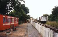 Blunsdon station on the Swindon and Cricklade Railway, viewed from the south in July 1998.<br><br>[Colin Miller 03/07/1998]