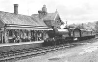 Preserved LNER B12 4-6-0 no 8572 (BR 61572) arrives at Highley on the Severn Valley Railway with a special in 1998.<br><br>[Peter Todd //1998]