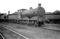 A busy shed yard at Seafield on 22 November 1959, with Reid J35 0-6-0 no 64489 centre stage.<br><br>[Robin Barbour Collection (Courtesy Bruce McCartney) 22/11/1959]