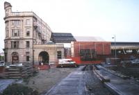 Manchester Victoria gets a new hole in the wall - for trams - October 1990.<br><br>[Ian Dinmore 10/10/1990]