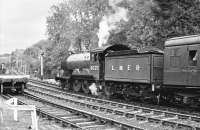 Preserved LNER B12 4-6-0 no 8572 (BR 61572) about to leave Highley on the Severn Valley Railway with a special in 1998.<br><br>[Peter Todd //1998]