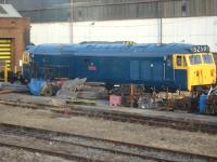 Grab shot showing 50044 <I>Exeter</I> standing outside the Pullman Rail facility at Cardiff Canton depot on 7 June undergoing its final phase of restoration to main line running.<br><br>[David Pesterfield 07/06/2011]