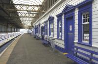 Platform view at Stranraer Harbour station looking towards the town on 1 August 2008. [See image 20451]<br><br>[Bill Roberton 01/08/2008]