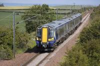 380 103 near Dirleton on 20 June with the 11.26 North Berwick - Edinburgh Waverley.<br>
<br><br>[Bill Roberton 20/06/2011]