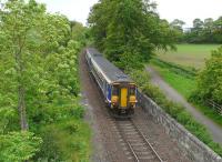 156462 forming the 1A35 Kilmarnock to Stranraer train on 4 June 2011. Photographed near Dundonald Road from the A71 overbridge.<br><br>[Ken Browne 04/06/2011]