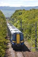 380 102 climbs towards Dirleton with the 11.44 from Edinburgh on 20 June 2011.<br><br>[Bill Roberton 20/06/2011]