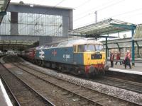 And to think we never used to bat an eyelid when we saw a class 47 at Carlisle. 47580 stands at Carlisle on a railtour fron Norwich.<br><br>[Michael Gibb 25/06/2011]