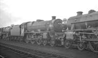 Jubilee 4-6-0 no 45584 <I>North West Frontier</I> photographed in the yard at Kingmoor in October 1964.<br><br>[K A Gray 17/10/1964]