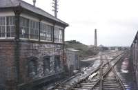 Passing Goonbarrrow Junction signal box on the Newquay branch in May 1977.<br><br>[Ian Dinmore /05/1977]