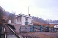 The former Loch Tay terminus, photographed in April 1966, six months after closure of the Killin branch. The Locomotive shed stands in the background [see image 32557].<br><br>[Frank Spaven Collection (Courtesy David Spaven) /04/1966]