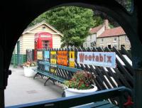 <I>Have a pew...</I> Period piece at the north end of Pickering station - choose a date!<br><br>[John Furnevel 26/06/2011]