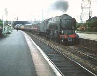 A2 Pacific no 60529 <I>'Pearl Diver'</I> picks up speed through Joppa with an up ECML train a few minutes after leaving Waverley in the summer of 1959.  <br><br>[A Snapper (Courtesy Bruce McCartney) 11/07/1959]