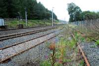 This is the view over a gate at Shap Summit looking south in 2009. The sidings serve the loading pad for the quarry here. The track to the right is a short stub.<br><br>[Ewan Crawford 05/09/2009]