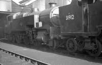 Maunsell Class W 2-6-4Ts 31922 and 31912 stand outside Eastleigh shed in October 1962.<br><br>[K A Gray 30/10/1962]