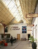 Part of the interior of 'The Station' at Richmond, North Yorkshire, in June 2011, showing the northern half of the restored double-pitched roof - as featured in a former Railscot Mystery photograph [see image 34194]. <br><br>[John Furnevel 27/06/2011]