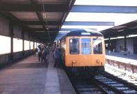 Passengers disembarking from a DMU at Heysham Harbour (later Heysham Sea Terminal, then Heysham Port) on 2 September 1987 [see image 19880].<br><br>[Ian Dinmore 02/09/1987]