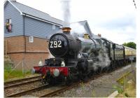 5029 <I>Nunney Castle</I> about to get underway from Dorchester West on 17 July 2011 with a special for Weymouth.<br><br>[Peter Todd 17/07/2011]