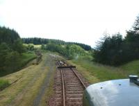 Taken from the cab of the Ruston travelling south from Whitrope <br>
approaching the railhead at Bridge 200 on 17 July 2011 during the first WRHA operating weekend with locomotive movements [see image 34897].<br>
<br><br>[John McIntyre 17/07/2011]