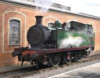 Andrew Barclay 0-6-0T <I>Braeriach</I> alongside the locomotive shed shed on 21 July 2011. The former Wemyss Private Railway locomotive is on loan from the Strathspey Railway.<br><br>[Bill Roberton 21/07/2011]