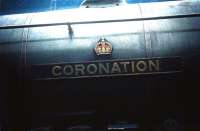 Nameplate of 46220 photographed at Glasgow Central on 19 September 1959. <br><br>[A Snapper (Courtesy Bruce McCartney) 19/09/1959]