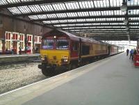The BLS 'Another Trent Explorer' railtour sidles into Stoke behind 66.157 on 24th April 2011.<br><br>[Ken Strachan 24/04/2011]