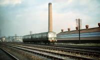 A 2-car DMU heading east on the E&G on 28 March 1959, seen from the sidings alongside Haymarket shed. The signal box at Haymarket Central Junction stands in the left background.<br><br>[A Snapper (Courtesy Bruce McCartney) 28/03/1959]