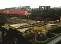 The hard slog of preservation. Scene on the Churnet Valley Railway at Cheddleton on 18 May 2011. The NCB diesel-hydraulic on the right shows the excellent end result, but the ReS 47 needs 'a bit of work'.<br><br>[Ken Strachan 18/05/2011]