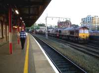 Just 27 years after the Ipswich 37's [see image 33173], here are the Stockport 66's. (181, 194, 060, and 095, according to my notes) Four 'red sheds' travelling together through the pleasant evening of the 24th April 2011. I was on my way home after bailing from the BLS 'Another Trent Explorer' tour.<br><br>[Ken Strachan 24/04/2011]