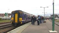 As near as I could get 48 years on...  [see image 24161].  The 16.05 Mallaig - Glasgow Queen Street service almost ready to commence its journey on 28 July 2011. (Note the modern-day practice of keeping passengers waiting on the platform as long as possible before opening the doors!) <br>
<br><br>[Colin Miller 28/07/2011]