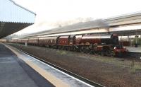 LMS Pacific no. 6201 brings the return 'Cumbrian Mountain Express' <br>
into Bolton station on 30 July 2011. The train was returning to Crewe from Carlisle via Manchester. <br>
<br><br>[John McIntyre 30/07/2011]