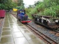 Having just arrived with the first train from Craignure on 14 August, 2-6-2T 'Victoria', built in 1993, runs rounds at Torosay on the Mull Railway. The railway closed in December 2010 following the decision to put Torosay Castle up for sale, thus depriving the line of the majority of its custom. However, the railway was granted a brief reprieve and will work Sunday to Thursday until 1st September. <br>
<br>
<br><br>[Malcolm Chattwood 14/08/2011]