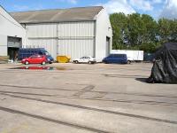 The myriad of lines between the main stock workshops at the former Procor, later Bombardier, railway works at Horbury Junction, Wakefield, with a set of points visible in the foreground. <br><br>[David Pesterfield 06/07/2011]