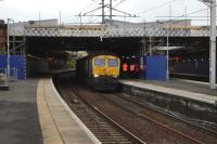 66301 passing through Paisley Gilmour Street on the daily WH Malcolm container service from Elderslie to Grangemouth. It wears the now defunct Fastline livery but is one the three former Fastline Class 66's currently leased by DRS<br><br>[Graham Morgan 18/05/2011]