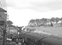 The RCTS/SLS <I>Wansbeck Wanderer</I> stands at the Wansbeck Valley platform at Reedsmouth on 9 November 1963 behind Ivatt 2-6-0 no 43129. <br><br>[K A Gray 09/11/1963]