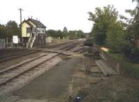 Looking South at the end of a week's possession to restore double track at Moreton-in-Marsh. The goods shed is hidden behind the trees on the right; the last sidings have just been disconnected. The track machines which were recently stabled here have now been moved to Honeybourne. Notice the new crossover in the distance - and all that lovely double track.<br><br>[Ken Strachan 12/08/2011]