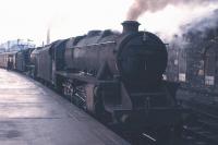 A pair of Black 5s, with 45483 leading, with a train at Inverness in the late 1950s.<br>
<br><br>[Frank Spaven Collection (Courtesy David Spaven) //]
