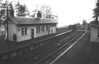 A miserable day at Killin Junction at Easter time in 1966 demonstrates the limitations of a Kodak Brownie 127 camera! The photographer's family had walked up the moor from their hired car parked beside the A85 (there was never any road access to the station), and found a scene reminiscent of the <I>Marie Celeste</I> - with the station log book lying open and the last train entry shown from six months earlier.<br>
<br><br>[David Spaven //1966]