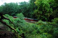 The little train down in the dell. The coaches wait at Torosay while Victoria is on shed. August 2011.<br><br>[Ewan Crawford /08/2011]