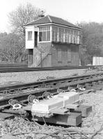The closed signal box at what was then Bathgate Junction (now Newbridge) on 14 May 1978. <br><br>[Bill Roberton 14/05/1978]
